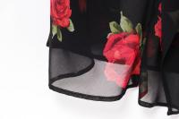 Ropa de mujer europea y americana gasa popular largo estampado floral cuello de columpio vestido largo de viaje de vacaciones vestido - details 10