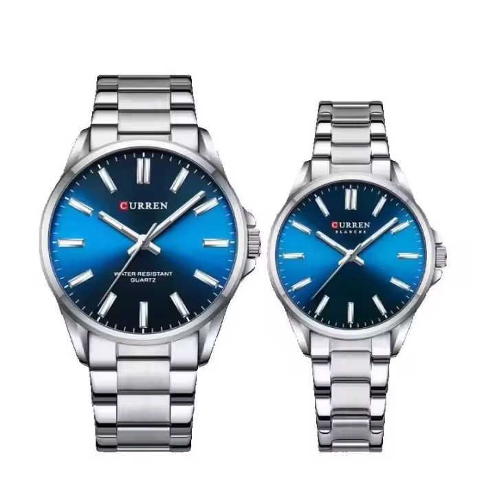 Reloj de Cuarzo Redondo de Noche CURREN 9090 2025 Reloj Exquisito de Acero Inoxidable para Pareja - 1