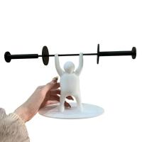 Soporte de papel higiénico con estampado 3D único, decoración de levantador de pesas, soporte para rollo de papel higiénico, servilletero con barra para Hotel - details 4
