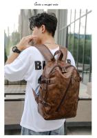 Mochila Casual Vintage de Cuero PU Suave Gran Capacidad Impermeable Bolsa de Hombro para Laptop - details 23
