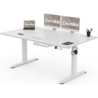 Escritorio Ajustable en Altura con Tablero, 3 Funciones de Memoria y Anticolisión, Regulable en Altura 72-118cm,Blanco - details 0