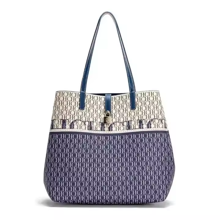 CH-Bolso tipo cubo de gran capacidad para mujer, bolso de mano de alta calidad, exquisito patrón de flores, mochila de lujo de alta gama, novedad de 2024 - 1