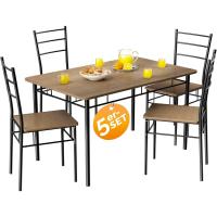 Mesa de Comedor con 4 Sillas Set 5 Pzs. Completo Madera Muebles Cocina Leo 110x68cm Tipo Industrial - details 14