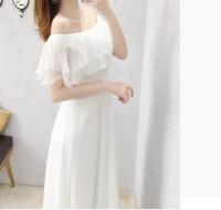 Vestido de Gasa Blanca de Verano Manga de Princesa de Cintura Alta y Delgada - details 8