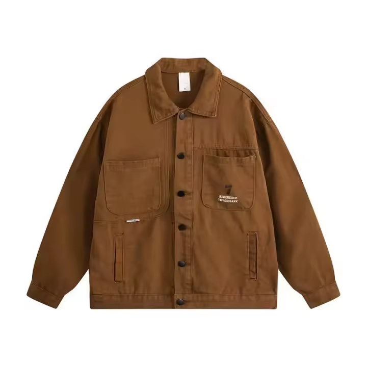 Ropa de trabajo, chaqueta vaquera, marca de moda, solapa de ocio relajada, estable para hombres, primavera y otoño - 1