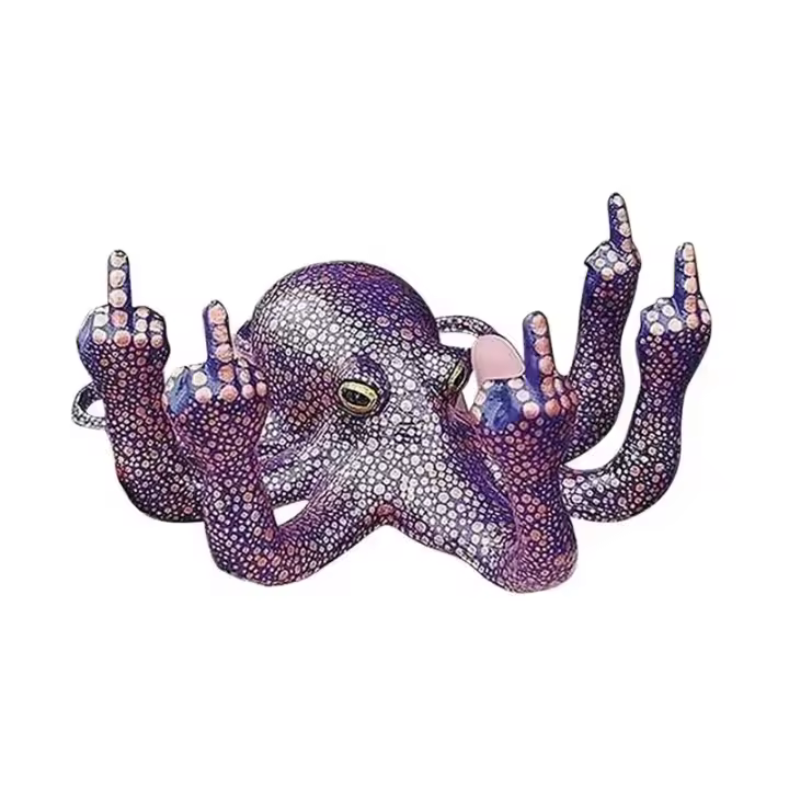 Estatua Creativa de Pulpo enrollado Adorno de Jardín de Resina Decoración de Escritorio - 1