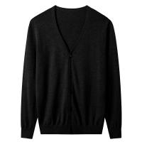 Suéter tipo cárdigan con cuello en V para hombre, suéter informal ligero con botones y punto - details 0