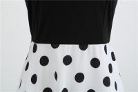 Women plaid print long sleeve vintage a line party dress v neck - details 58
