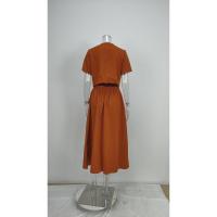 Conjunto de moda de primavera para mujer, elegante, de color sólido, informal, top corto y falda de botonadura sencilla - details 12