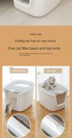 Caja de arena para gatos de gran valor, Arenero de acceso multidireccional, cubierta de elevación de inodoro para gatos, espacio súper grande - details 3