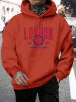 Sudadera De Capucha London Uk University League Para Hombre Tallas Grandes Estilosa Con Estampado Deportiva Y Cuello Alto - details 12
