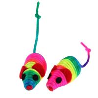 Juguetes de felpa para gatos, ratón falso colorido, sonido chirriante, juguete divertido para morder, 5 piezas - details 2