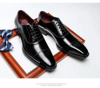 Zapatos de boda de cuero para hombres, Cabeza cuadrada de tres articulaciones, Zapatos de cuero para hombres - details 10