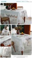 Rectángulo bordado de terciopelo de oro blanco, lujosa funda para mesa de comedor, mantel, corte, ENCE, TV, tocador, juego Antip - details 1