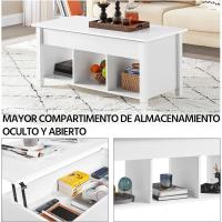 Mesa de Café Elevable con Cajón Estilo Moderno para Sala Patas de Madera Maciza - details 34