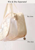 Bolsa de lavado separada en seco y húmedo para mujer, bolsa de almacenamiento de cosméticos, bolsa de artículos de tocador de viaje, accesorios de maquillaje de baño, funda con soporte para toalla, nuevo - details 5
