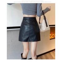 Falda midi popular de cuero negro y falda ajustada hasta la cintura - details 31