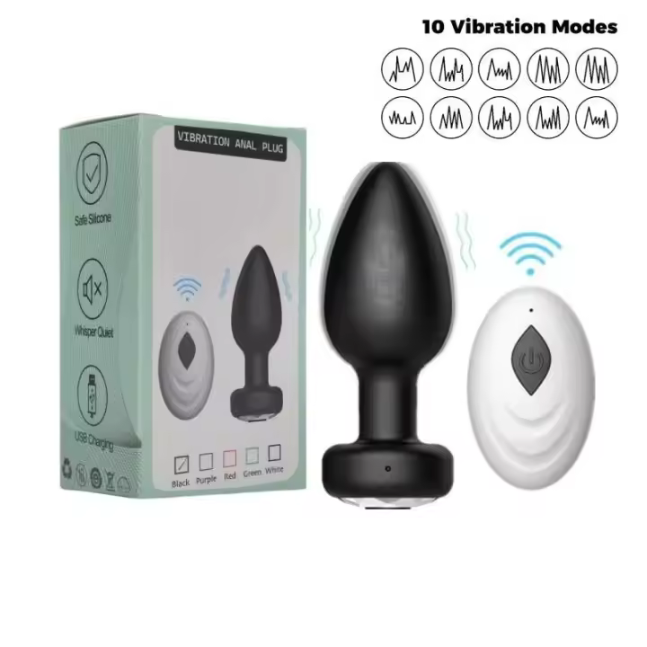 1 vibrador anal de 10 frecuencias, tapón anal remoto inalámbrico, juguetes sexuales sexys, productos de masturbación para adultos - 1