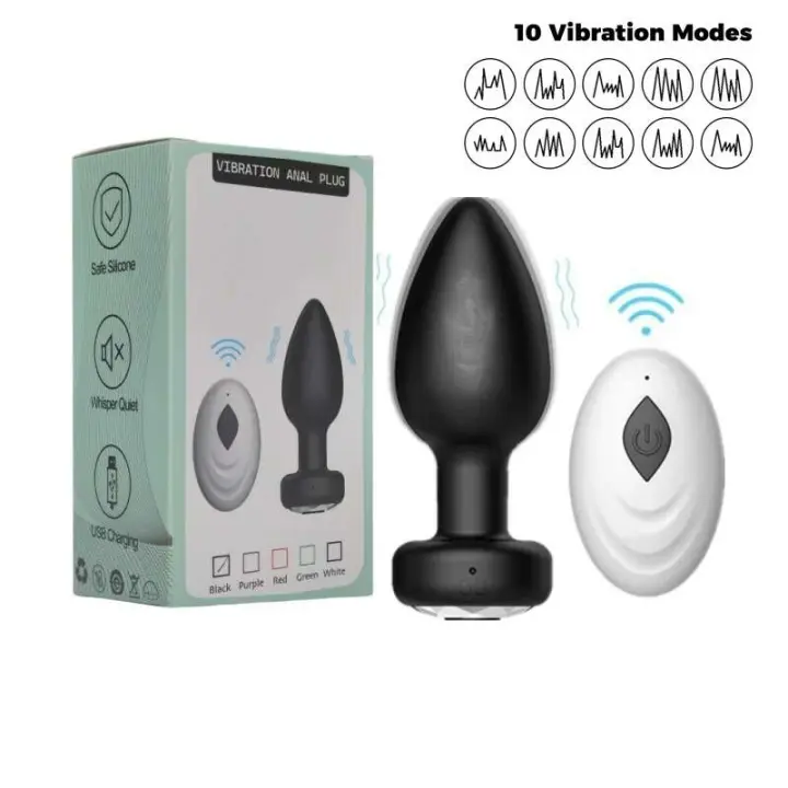 1 vibrador anal de 10 frecuencias, tapón anal remoto inalámbrico, juguetes sexuales sexys, productos de masturbación para adultos - 1