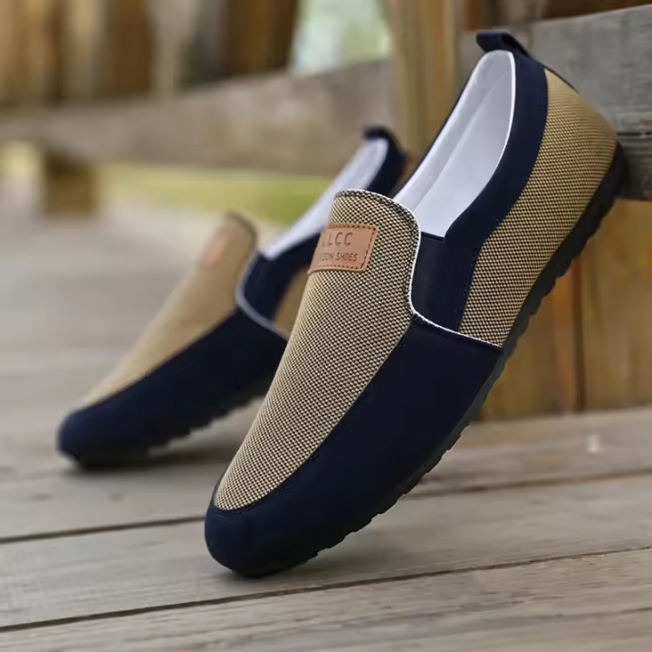 Zapatos casuales sin cordones para hombres, zapatos de conducción de piso de gran tamaño transpirables, antideslizantes al caminar en la oficina - 1