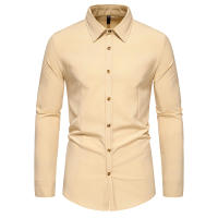 Camisa de manga larga con botones para hombre, camisa informal de negocios, Color sólido, cómoda, Social, Oficina, blusa blanca y negra, moda de otoño - details 53