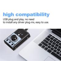 Tarjeta de sonido para ordenador, controlador de volumen multimedia, interfaz de Audio para PC, portátil, Android, transmisión de vídeo, Control silencioso - details 6