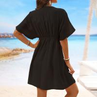 Vestido Cubrebikini Elegante Estilo Boho Chic con Escote en V, Mangas Volantes y Tejido Suave - details 29