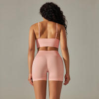 Conjunto Deportivo de Yoga sin Costuras para Mujeres Sports Bra Sin Mangas, Pantalones Cortos - details 22