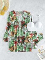 Conjunto de Bikini para mujer, túnica para la playa, traje de baño de 3 piezas, ropa de playa para verano - details 2
