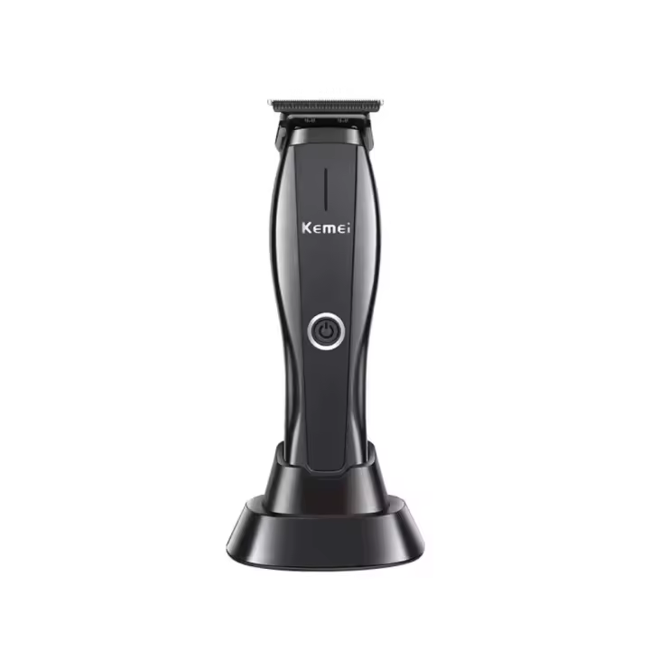 Kemei-cortadora de pelo profesional, cortadora de bordes recargable inalámbrica, cortadora de barba eléctrica, máquina cortadora de acabado - 1