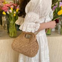 Elegante bolso de paja con cadena tejida de verano, bolso de hombro de paja informal bohemio para mujer, bolso de cubo informal para playa - details 7