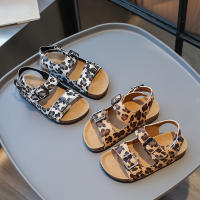 Sandalias de Moda para Niños y Niñas Zapatos de Playa con Estampado de Leopardo Punta Abierta - details 2
