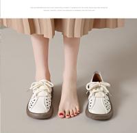 Zapatos ahuecados de talla grande, sandalias de suela plana versátiles, cómodos, suaves e informales, transpirables, para verano, 2024 - details 6