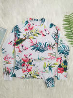 Bikini estampado nuevo para mujer, traje de baño dividido adelgazante conservador con protector solar de manga larga - details 3
