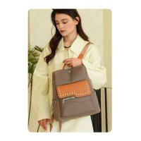 Mochila retro de cuero suave para mujer, nuevo estilo, moderna mochila de moda para damas, mochila escolar de gran capacidad - details 8