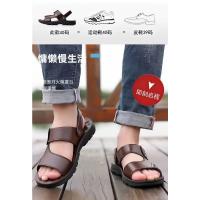 Sandalias de cuero suave de verano para hombre, sandalias antideslizantes informales con punta abierta para exteriores, sandalias deportivas cómodas para playa - details 9