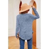 Jersey de manga larga para mujer, camiseta holgada con cuello redondo, tops de Color sólido, otoño e invierno, nuevo - details 33