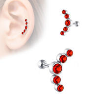 Piercing de cristal para cartílago para mujer, pendiente de hélice, pasador de acero inoxidable, tragus, joyería daith de racimo, 2 piezas - details 13