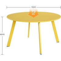 Mesa de café, Mesa de balcón, Resistente a la Intemperie, Mesa Auxiliar para Exteriores, Interior, Sala de Estar, Oficina, jardín, balcón (Amarillo azufre) - details 2
