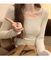 Camiseta ajustada de algodón para mujer, Top corto de manga larga, camiseta Sexy blanca Y2k para primavera y otoño - details 48