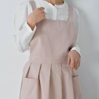 Delantal impermeable ajustable duradero, delantal de cocina de lino y algodón de Color sólido, delantal largo sin mangas de estilo coreano para mujer - details 6
