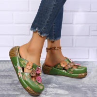 Nuevas sandalias de verano estilo étnico flores de suela gruesa hechas a mano sandalias Retro de suela gruesa para mujer - details 2