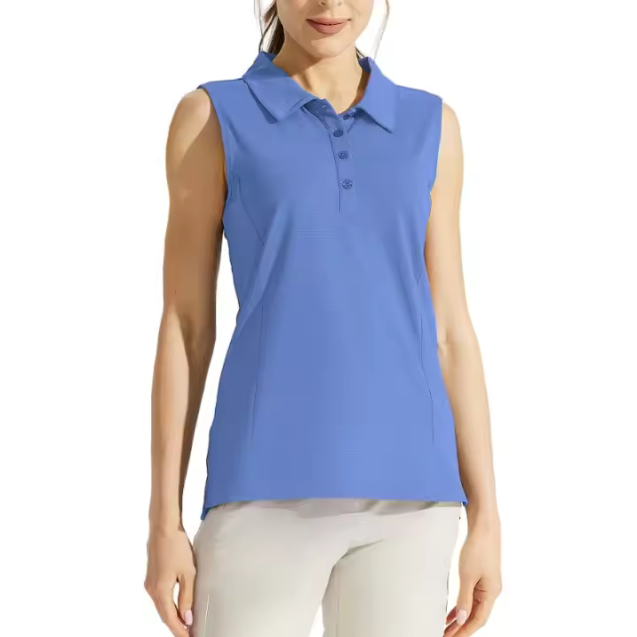 Nueva camiseta de golf camiseta de tenis para mujer camiseta sin mangas POLO de moda camiseta deportiva para mujer transpirable y de secado rápido - 1
