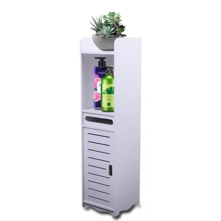 Armario de baño independiente, gabinete alto, armario inferior blanco para vestidor, inodoro, dormitorio, 80 × 20 × 20 cm - 1