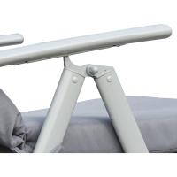 Hamaca Plegable para Jardín con Resaldo Ajustable 7 Posiciones, Carga Máx. 165 kg, Longitud 137x63,5x100,5 cm Gris - details 8
