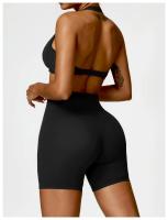 Pantalones cortos de Yoga sin costuras para mujer, mallas deportivas de LICRA de cintura alta, suaves, para gimnasio y entrenamiento - details 28