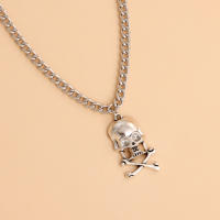 Collar con colgante de calavera de hip-hop exagerado para mujer, cadena de borla de Metal de hip-hop, cadena de clavícula - details 3