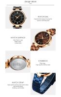 Reloj de cuarzo a la moda para mujer, movimiento japonés, acero inoxidable, resistente al agua, elegante reloj de pulsera para mujer para regalo y uso diario - details 5