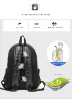 Mochila escolar para hombre, bolsa de viaje impermeable, de cuero, a la moda - details 3