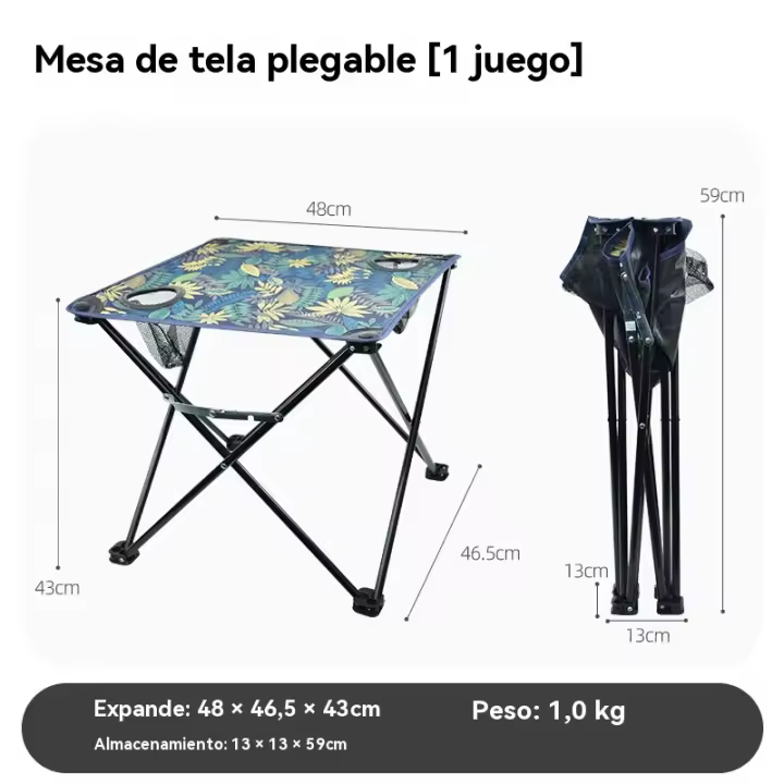 Mesa camping plegable con sillas multifunción familiares party al aire libre pesca - 1